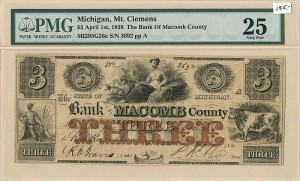 Bank of Macomb County - Mt. Clemens, Michigan - Obsolete Banknote - US Currency